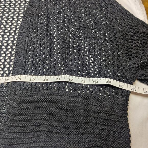 NWT By Anthropologie Julliet Cropped Open Knit Cardigan Sweater Black One Size - Picture 15 of 16